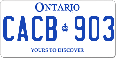 ON license plate CACB903