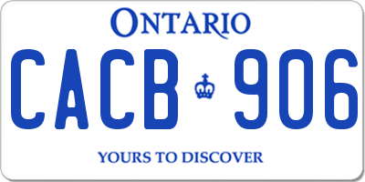 ON license plate CACB906