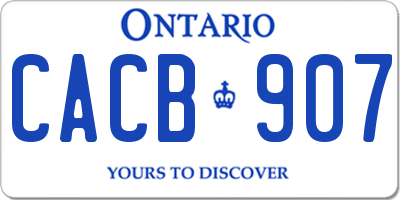 ON license plate CACB907