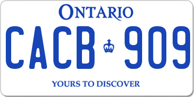 ON license plate CACB909