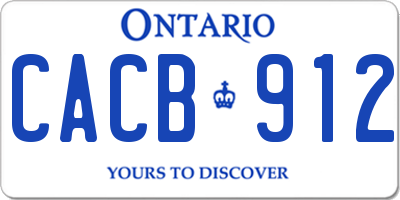 ON license plate CACB912