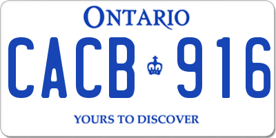 ON license plate CACB916