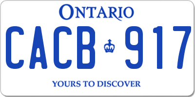 ON license plate CACB917