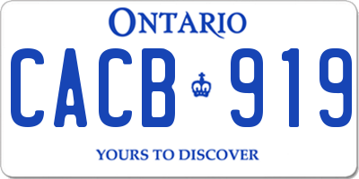 ON license plate CACB919