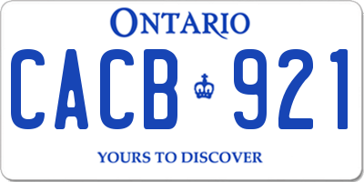 ON license plate CACB921