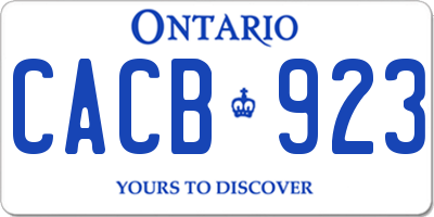 ON license plate CACB923