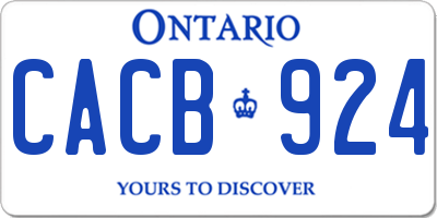 ON license plate CACB924