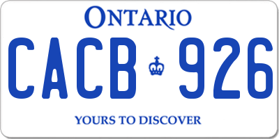 ON license plate CACB926