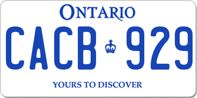 ON license plate CACB929