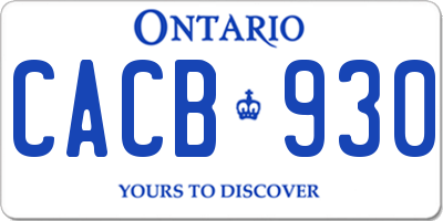 ON license plate CACB930