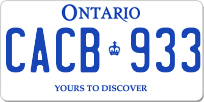 ON license plate CACB933