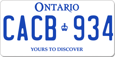 ON license plate CACB934