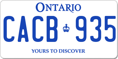 ON license plate CACB935