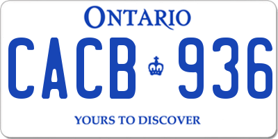 ON license plate CACB936