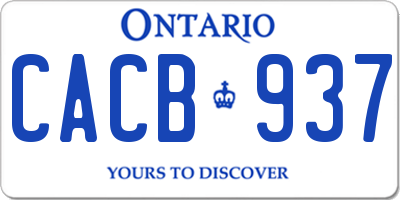 ON license plate CACB937