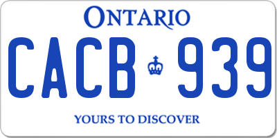 ON license plate CACB939