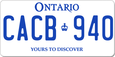 ON license plate CACB940