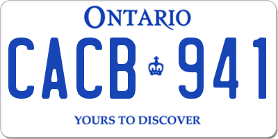 ON license plate CACB941