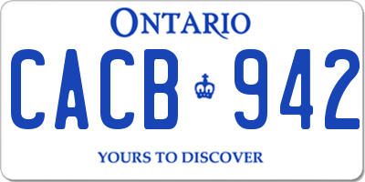 ON license plate CACB942