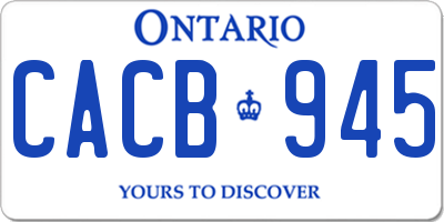 ON license plate CACB945