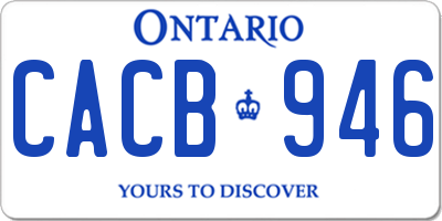 ON license plate CACB946