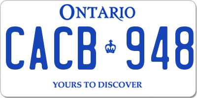 ON license plate CACB948