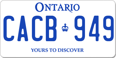 ON license plate CACB949