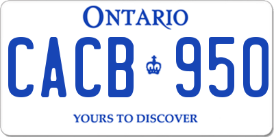 ON license plate CACB950