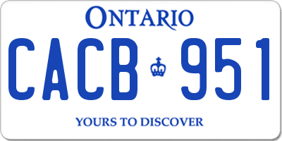 ON license plate CACB951