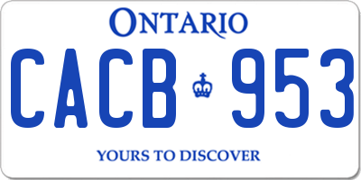 ON license plate CACB953