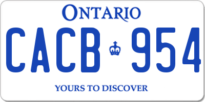 ON license plate CACB954