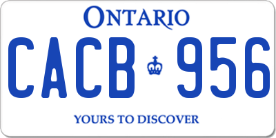 ON license plate CACB956