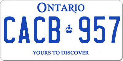 ON license plate CACB957