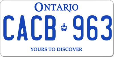 ON license plate CACB963