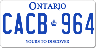 ON license plate CACB964