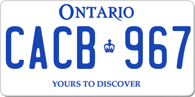 ON license plate CACB967