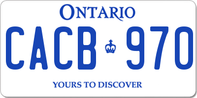 ON license plate CACB970