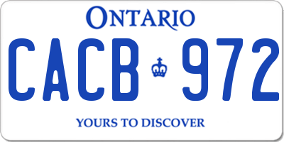 ON license plate CACB972