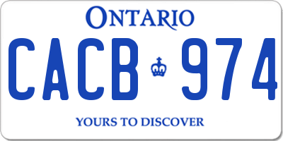 ON license plate CACB974