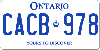 ON license plate CACB978