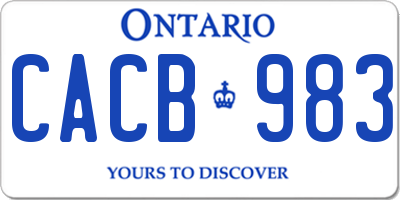 ON license plate CACB983