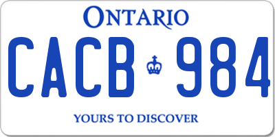 ON license plate CACB984