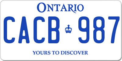 ON license plate CACB987