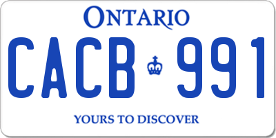 ON license plate CACB991