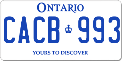 ON license plate CACB993