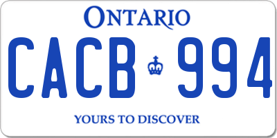 ON license plate CACB994