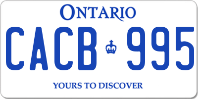 ON license plate CACB995