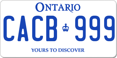 ON license plate CACB999