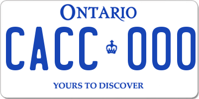 ON license plate CACC000