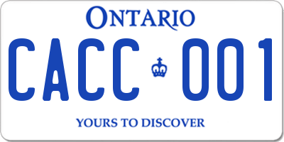 ON license plate CACC001